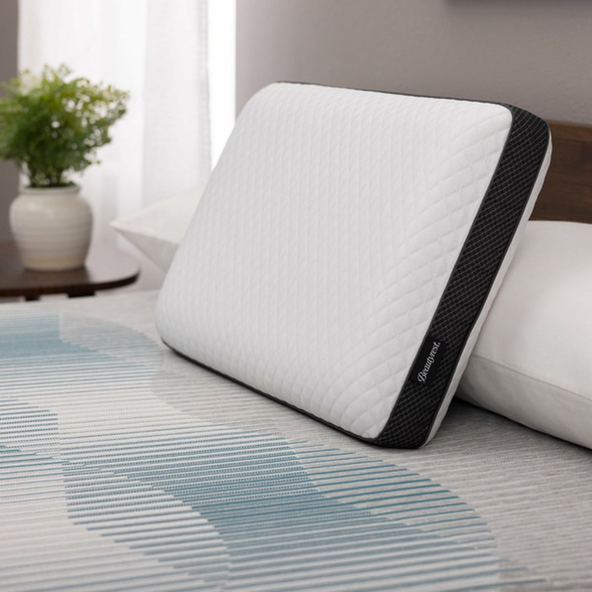 Beautyrest DualCool Carbon Fiber Memory Foam Pillow With AquaCool ...