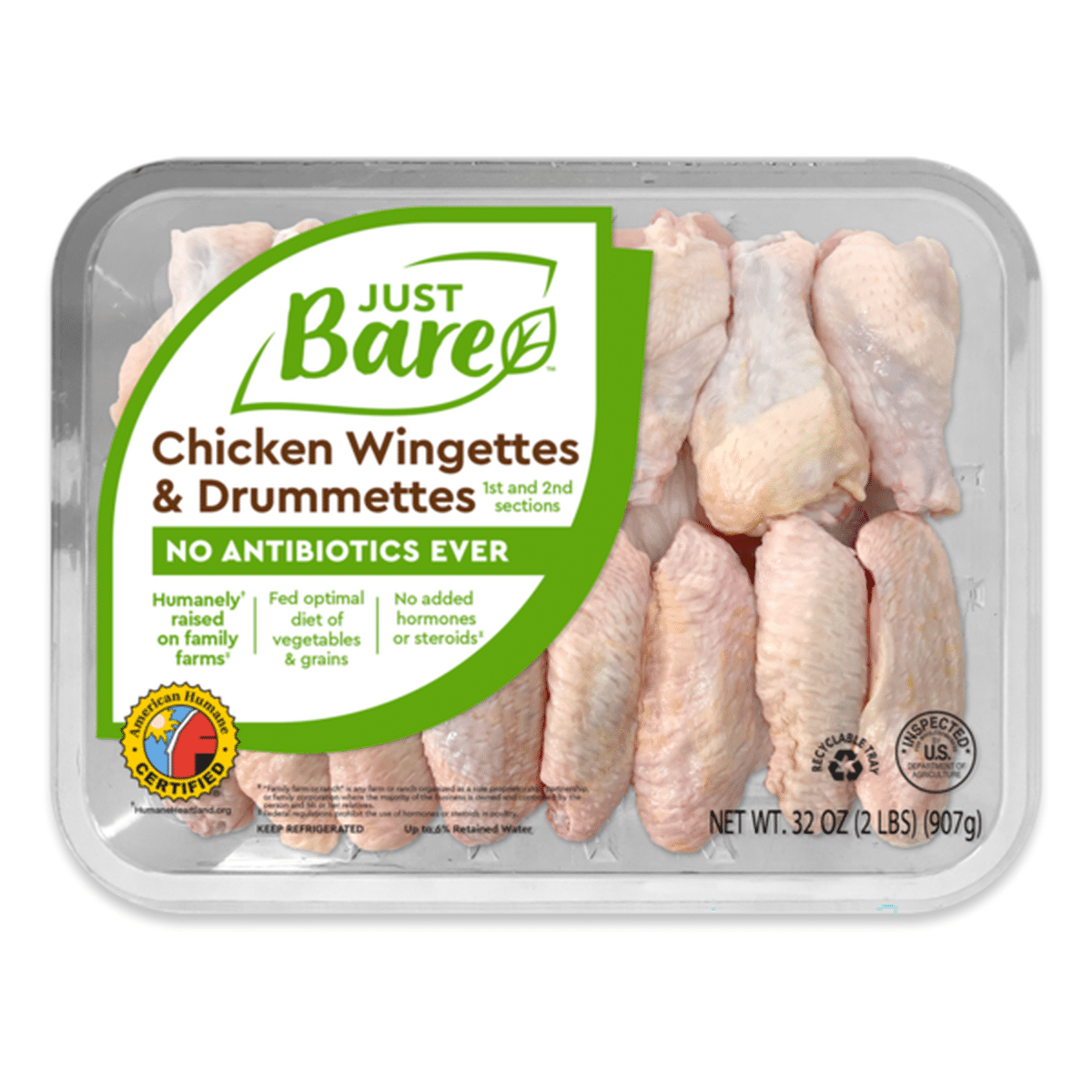 Just Bare Wingettes & Drumettes Family Pack (2 lb) Delivery or Pickup Near  Me - Instacart