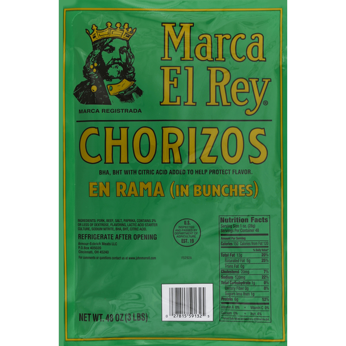 Marca El Rey Chorizos (48 oz) Delivery or Pickup Near Me - Instacart