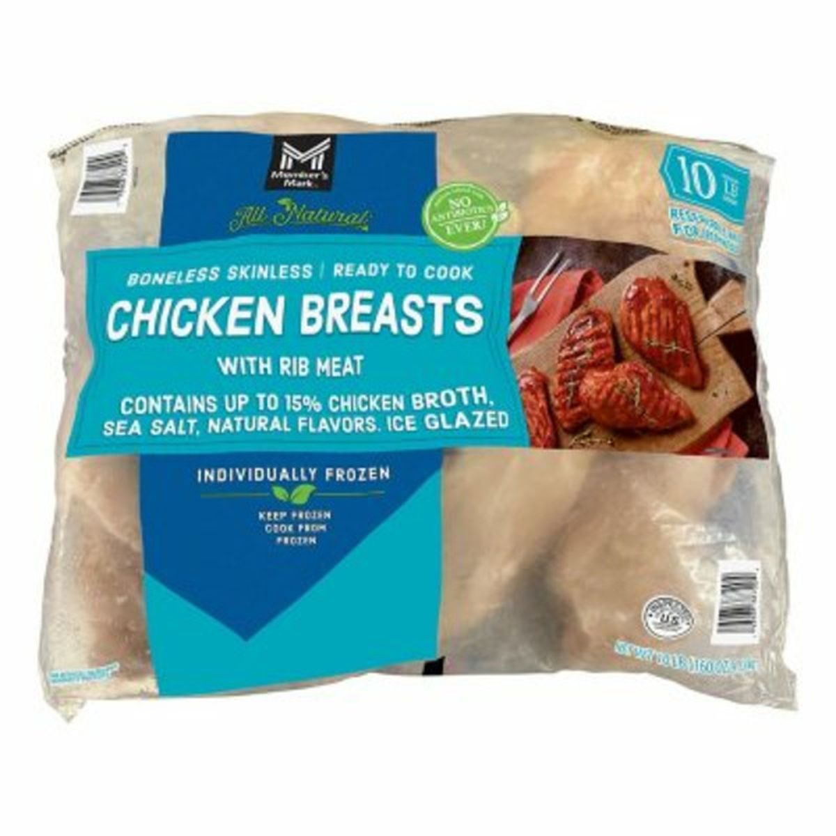 Member's Mark Boneless Skinless Chicken Breasts With Rib Meat (160 oz ...