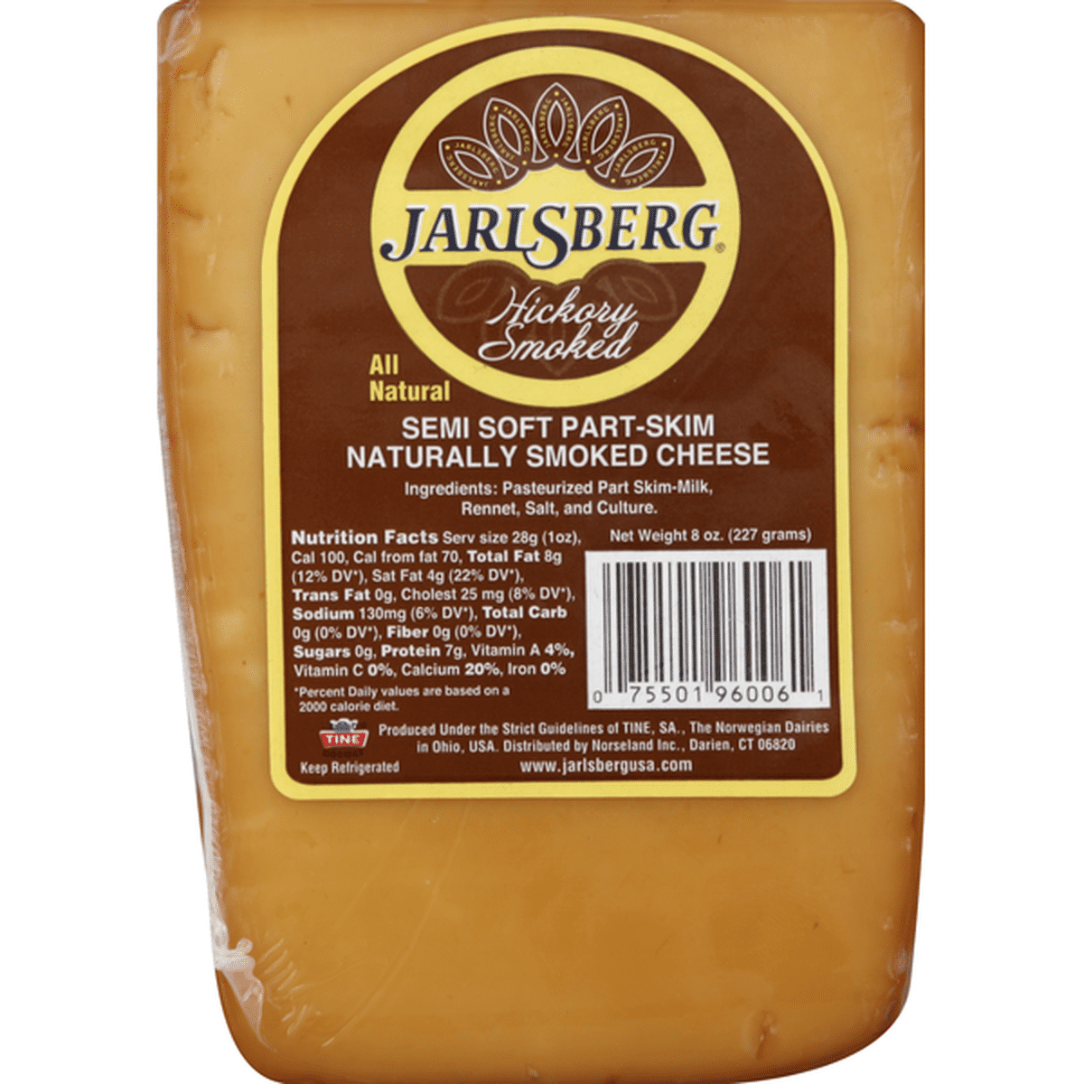 Jarlsberg Smoked Cheese, Semi Soft Part-Skim, Hickory Smoked (8 Oz ...