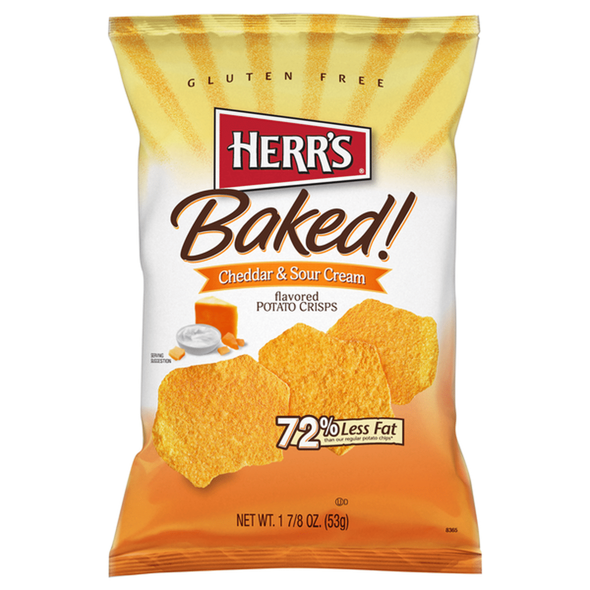 Herrs Potato Crisps Baked Cheddar And Sour Cream 1875 Each Delivery