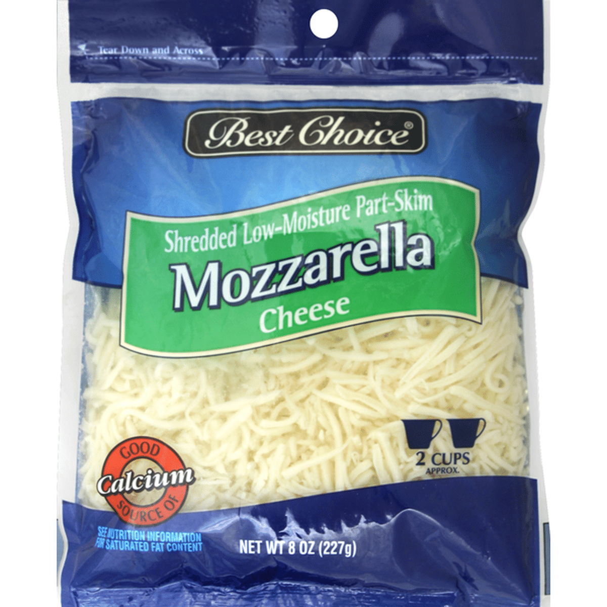 Best Choice Shredded Cheese, Low-Moisture Part-Skim Mozzarella (8 oz ...