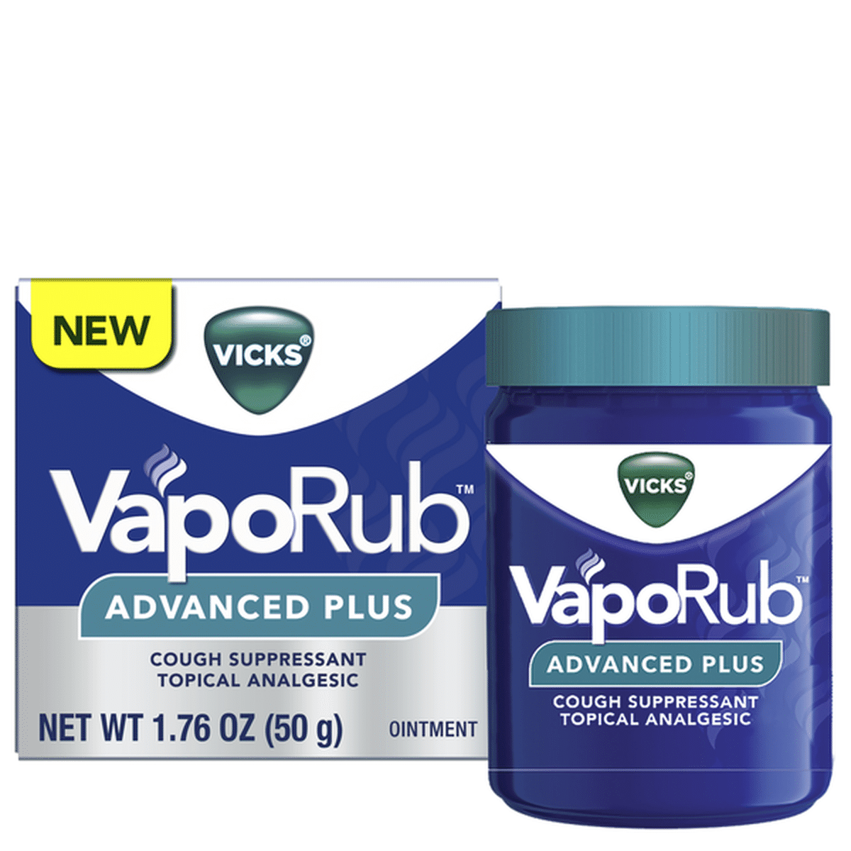 Vicks VapoRub Advanced Plus Cough Suppressant Topical Chest Rub (1.76 ...