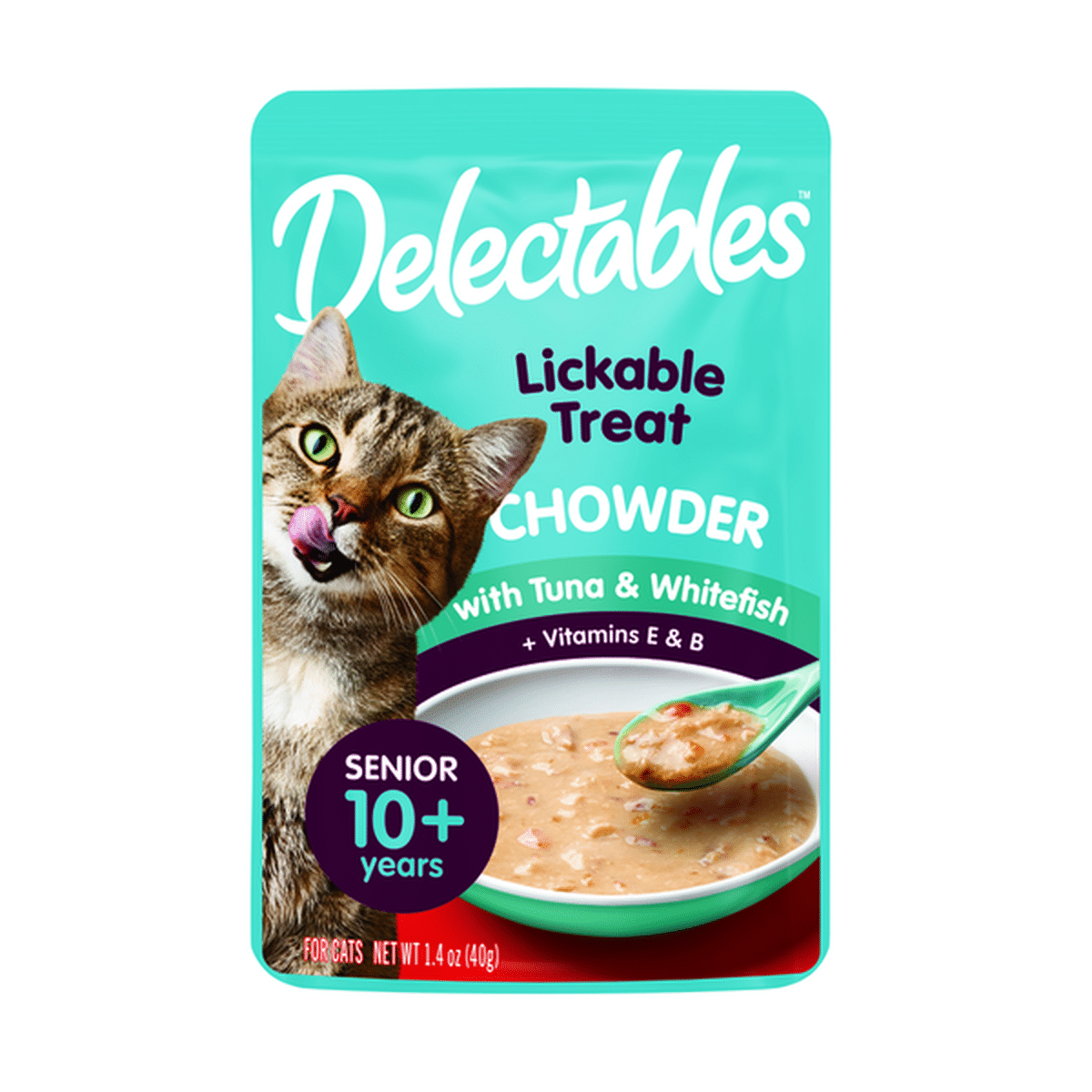 Delectables Chowder Senior 10yrs Tuna Whitefish Lickable Cat