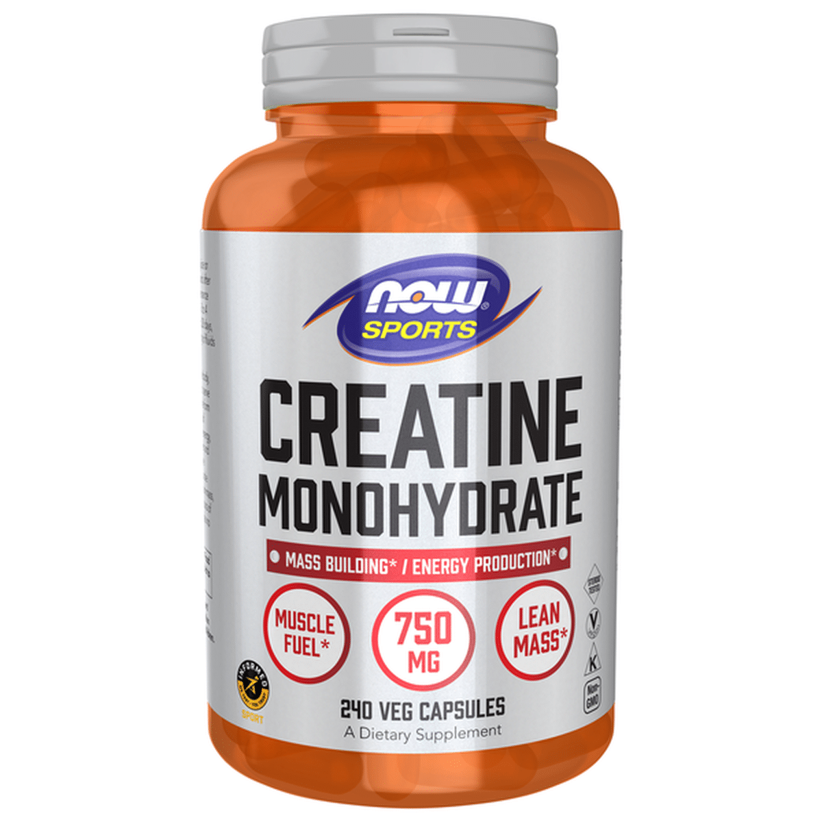 NOW Creatine Monohydrate, 750 mg, Veg Capsules (240 each) Delivery or ...