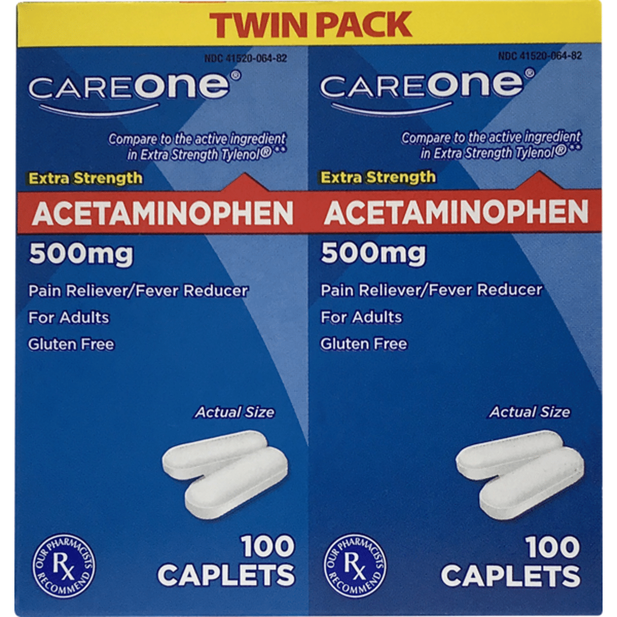 CareOne Extra Strength Acetaminophen Pain Relief & Fever Reducer (100 ...