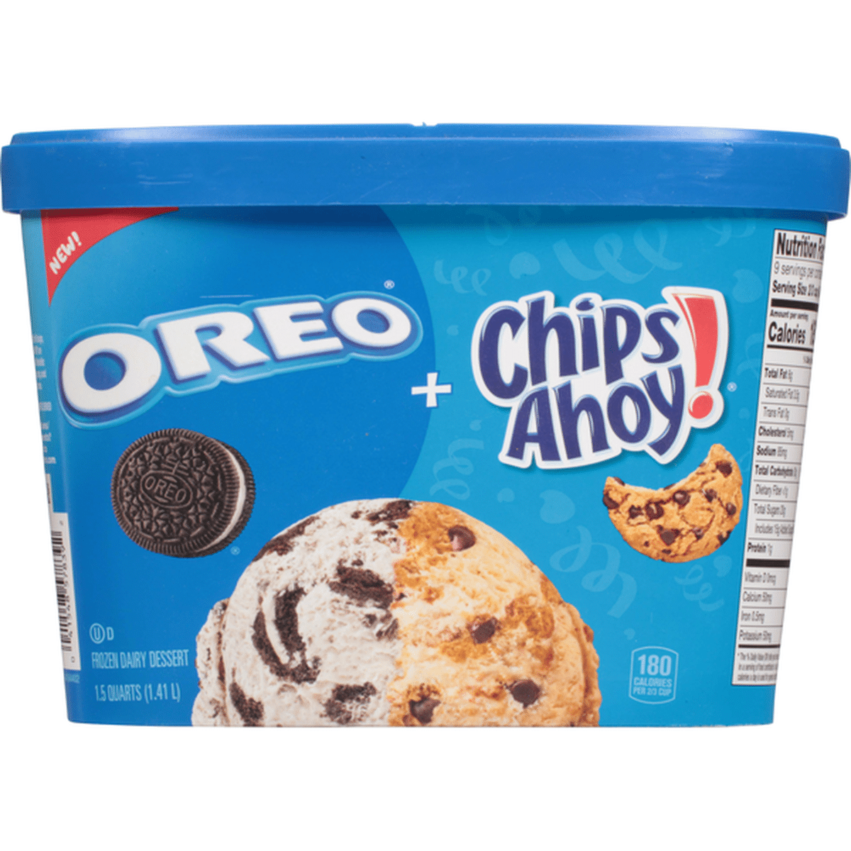 Dreyer's Frozen Dairy Dessert, Oreo + Chips Ahoy (1.5 qt) Delivery or ...