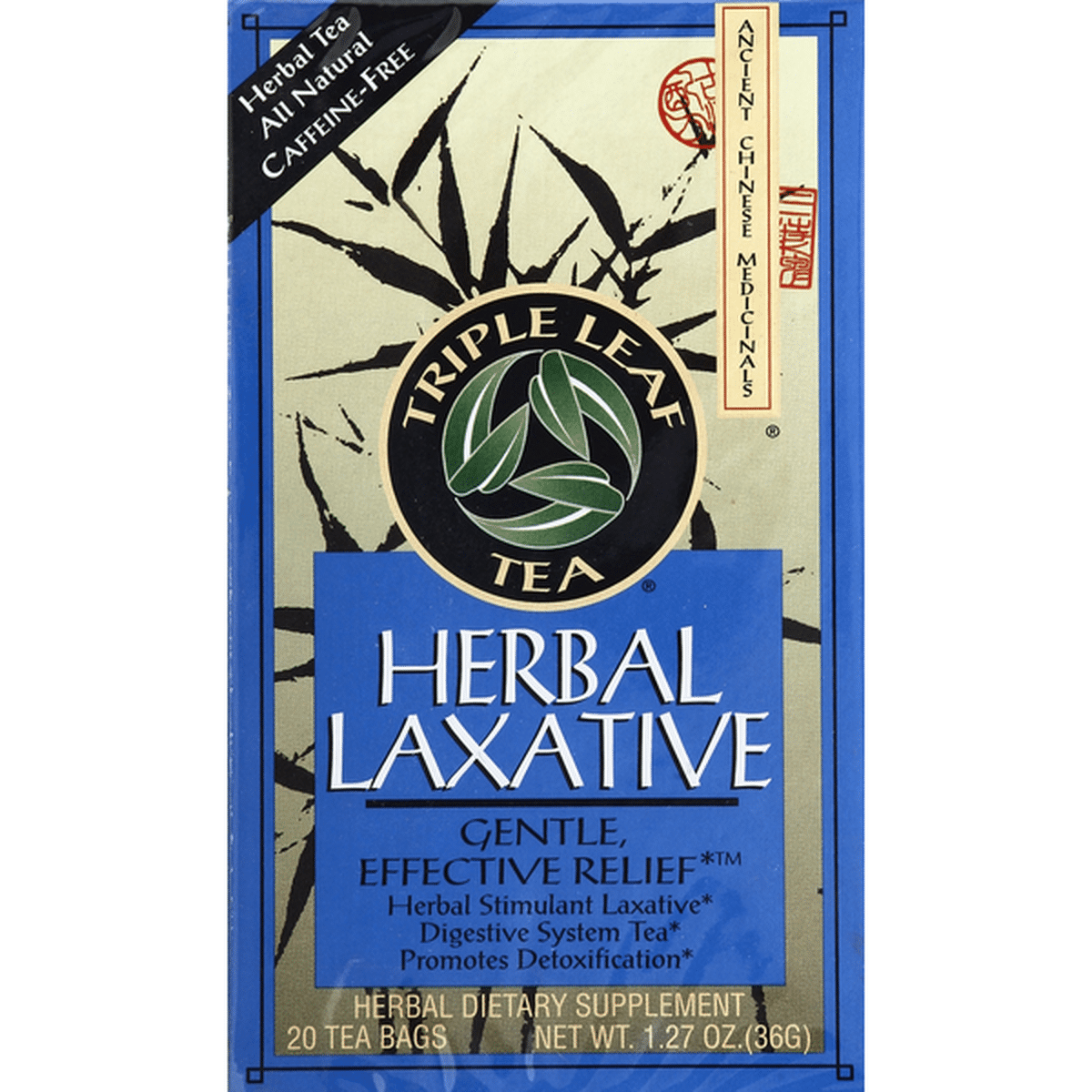 Triple Leaf Herbal Tea, Herbal Laxative, Caffeine Free, Bags (20 ct ...