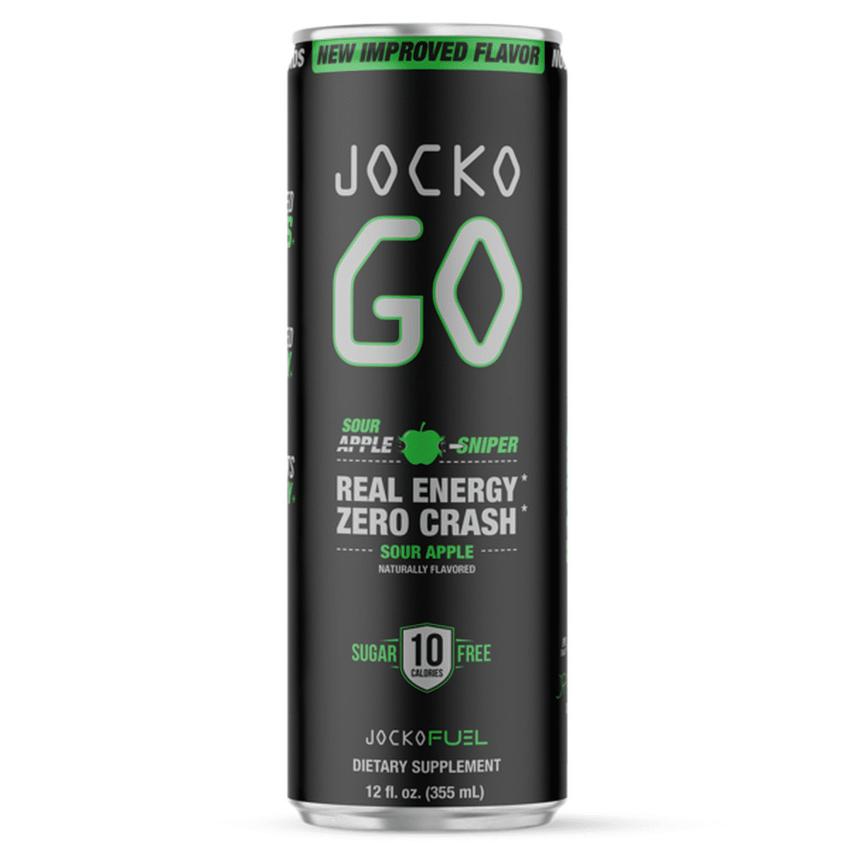 Jocko Fuel GO Sour Apple Sniper Energy Drink, Sugar Free, KETO, Nootropic (12 fl oz) Delivery or