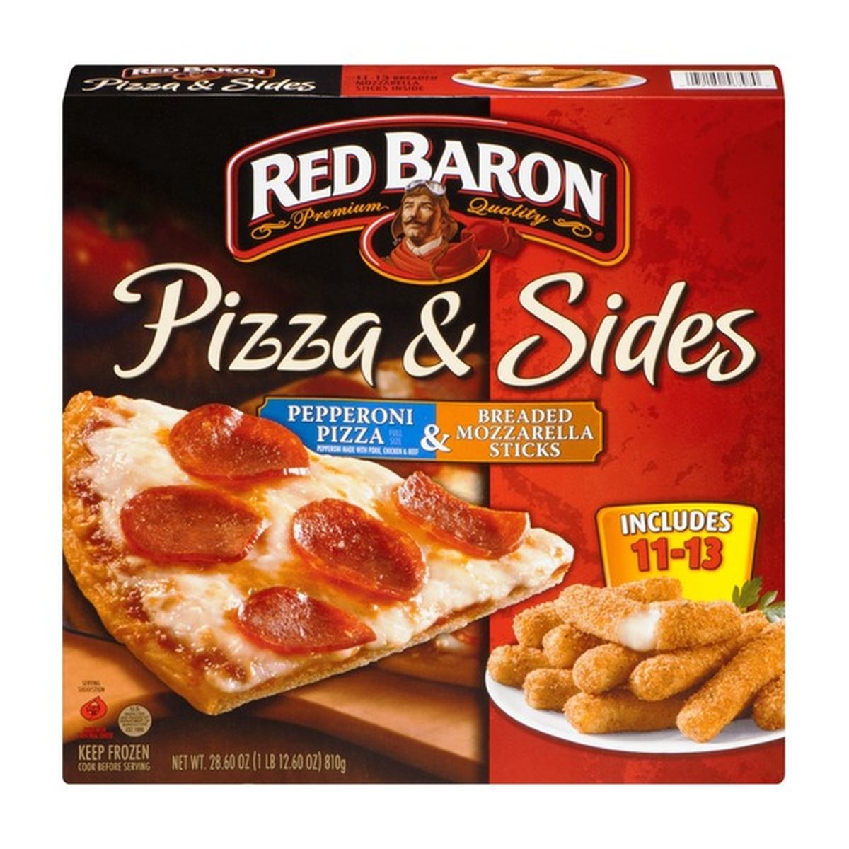 Red Baron Pizza & Sides Pepperoni Pizza & Breaded Mozzarella Sticks (28 ...