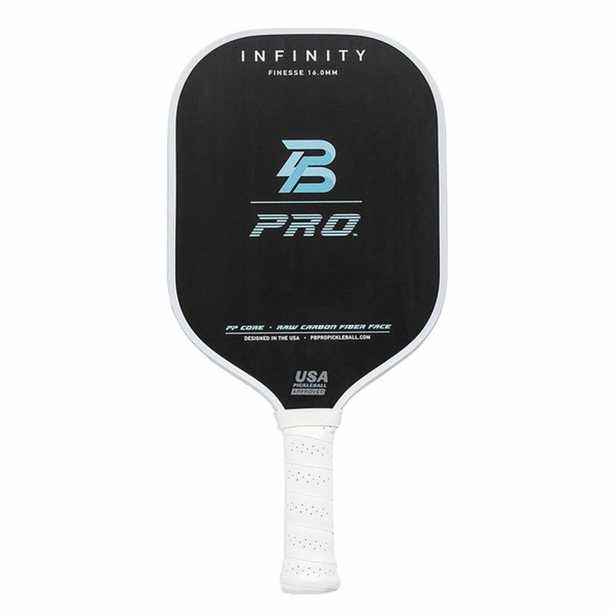 PBPRO Infinity Finesse Raw Carbon Fiber Pickleball Paddle - Black (16 ...