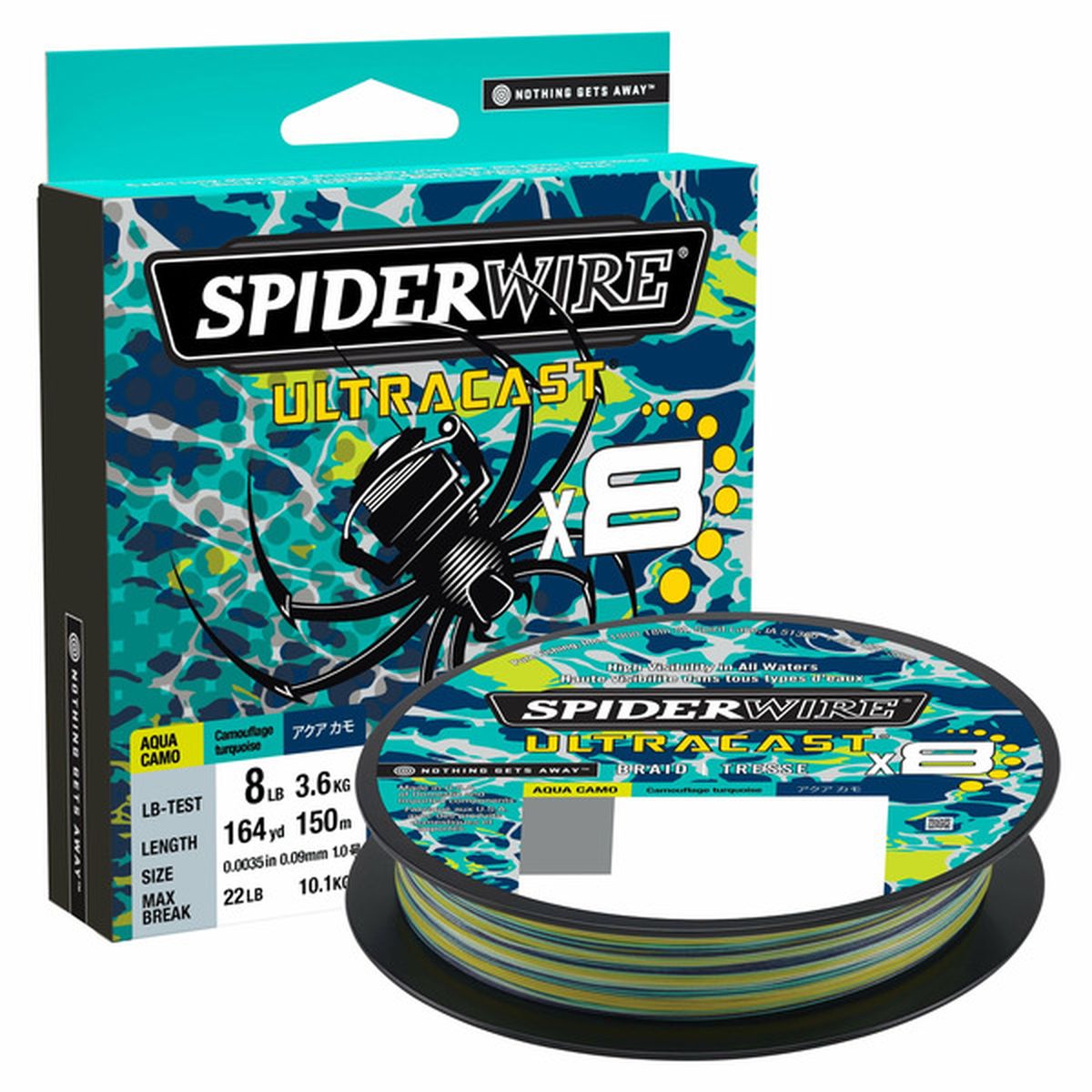 SpiderWire Superline Ultracast Braid Camo Fishing Line - Aqua (80 lb ...