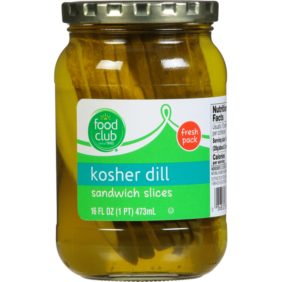 Food Club Pickles Kosher Dill Sandwich Slices Fl Oz Delivery Or