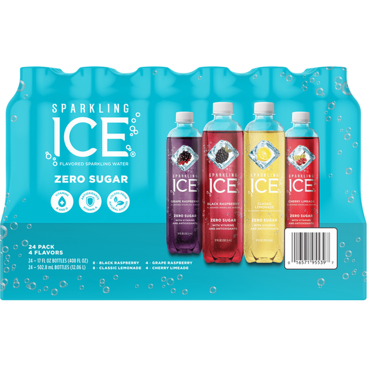 Sparkling Ice Sparkling Water, Zero Sugar, Assorted, 24 Pack (17 fl oz ...