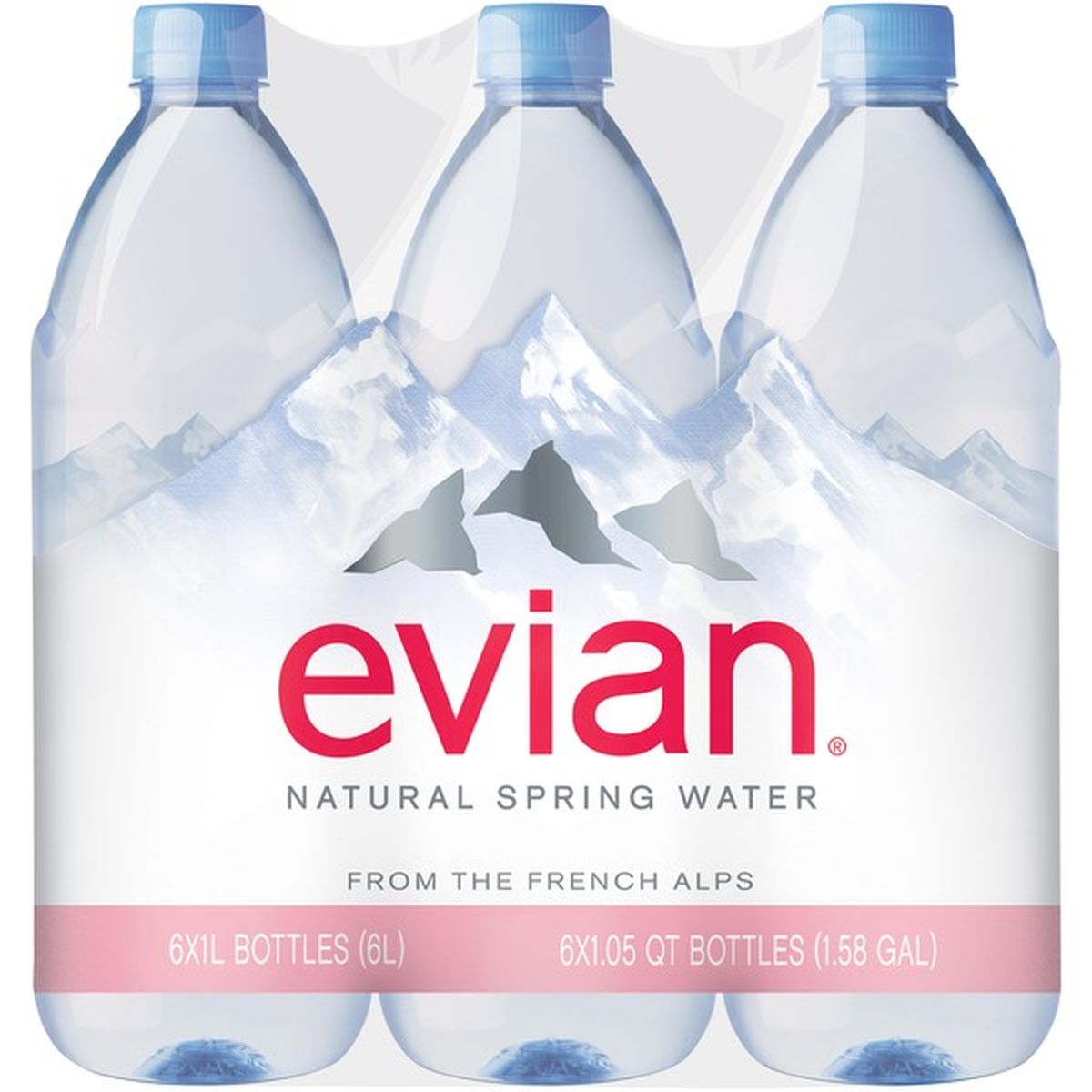 evian Natural Spring 1 Liter Bottled Water - 12 Count for sale online