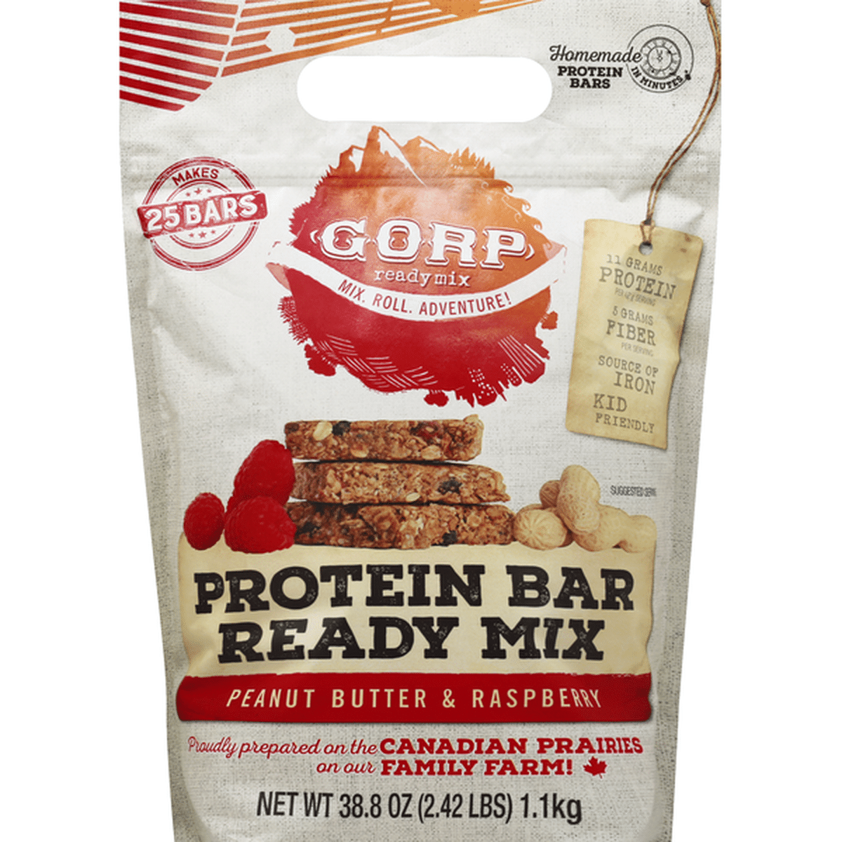 Gorp Protein Bar, Ready Mix, Peanut Butter & Raspberry (38.8 oz) Delivery  or Pickup Near Me - Instacart