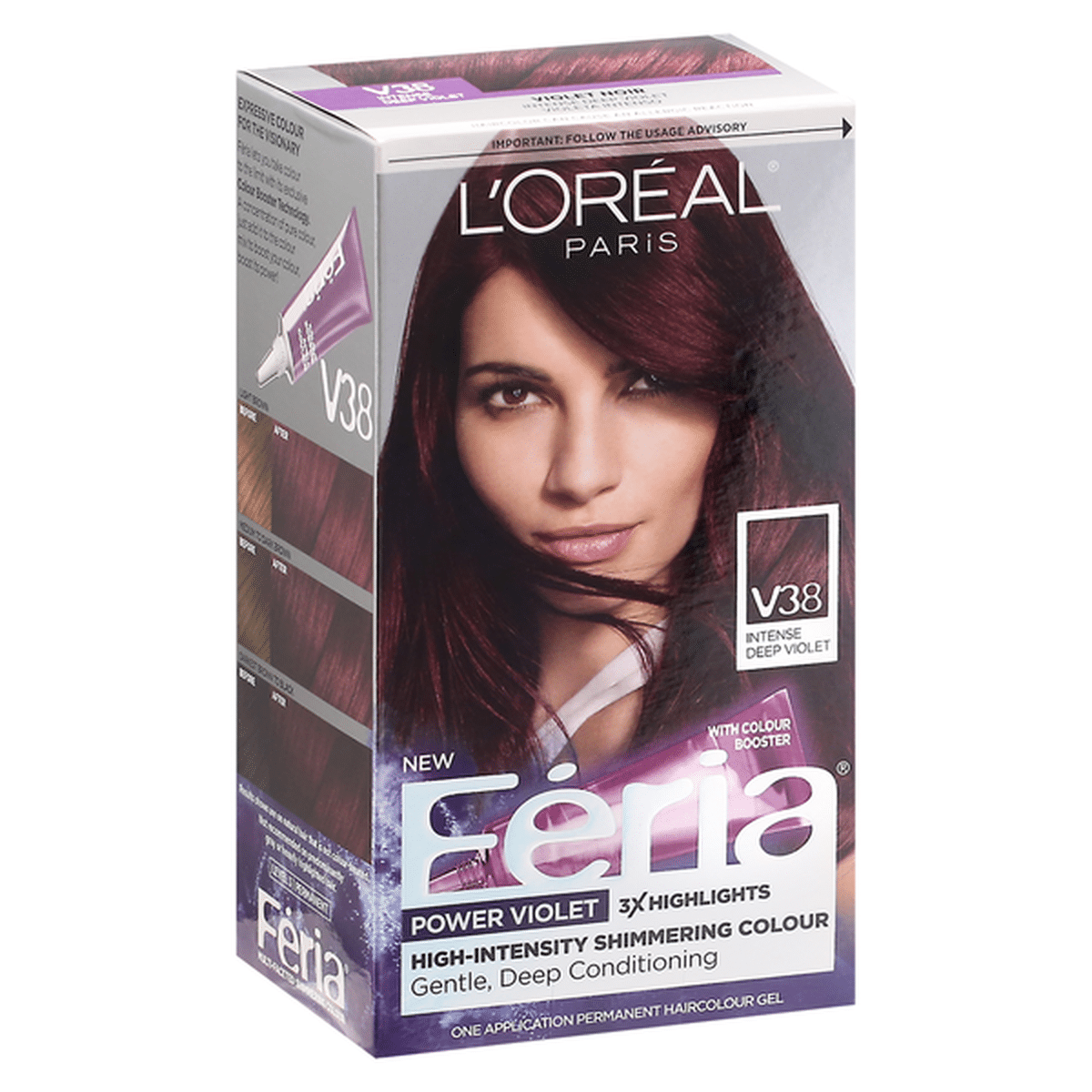 Loréal Paris Féria Permanent Haircolour Gel Intense Deep Violet V38