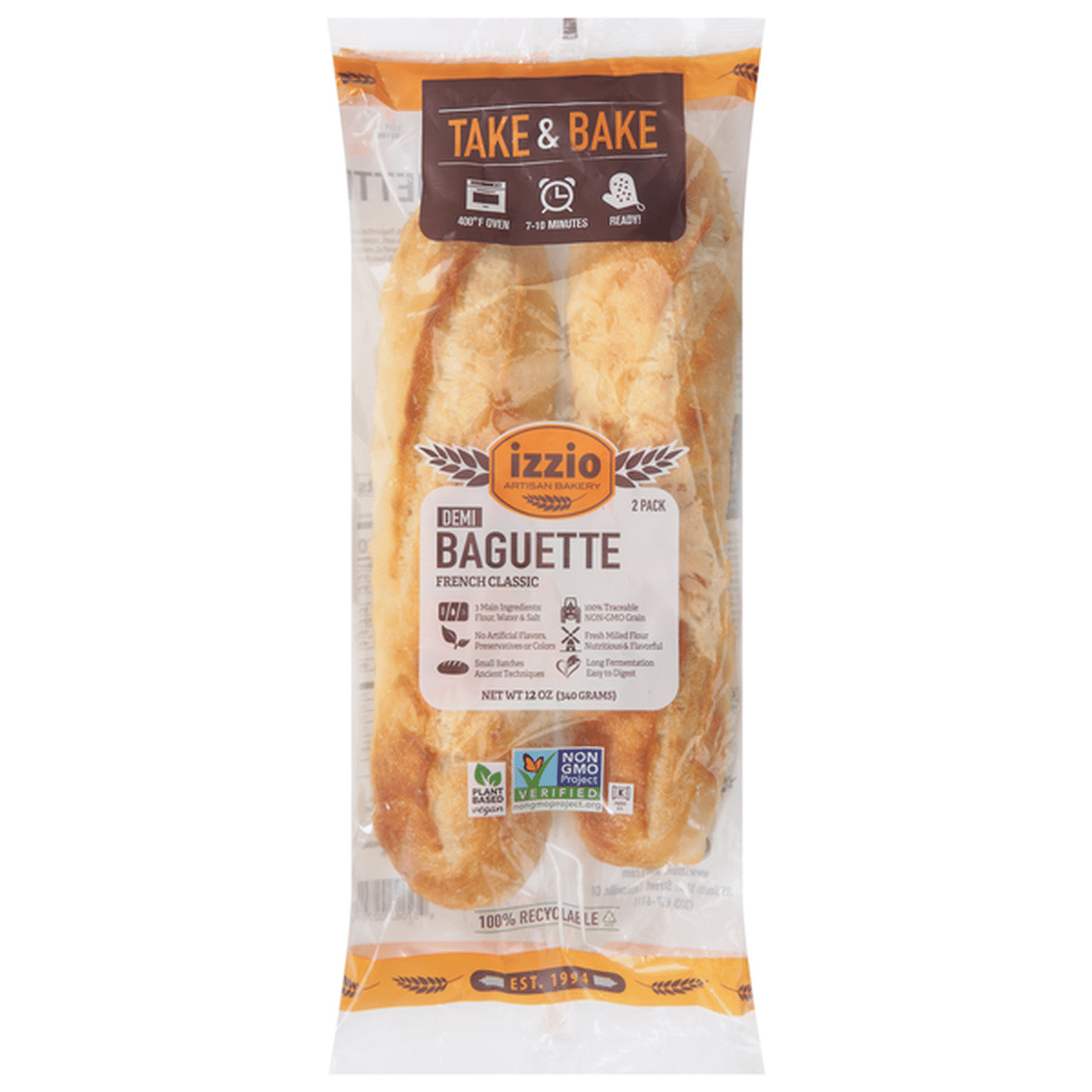 Izzio Artisan Bakery Baguette, French Classic, Demi (12 Oz) Delivery Or ...