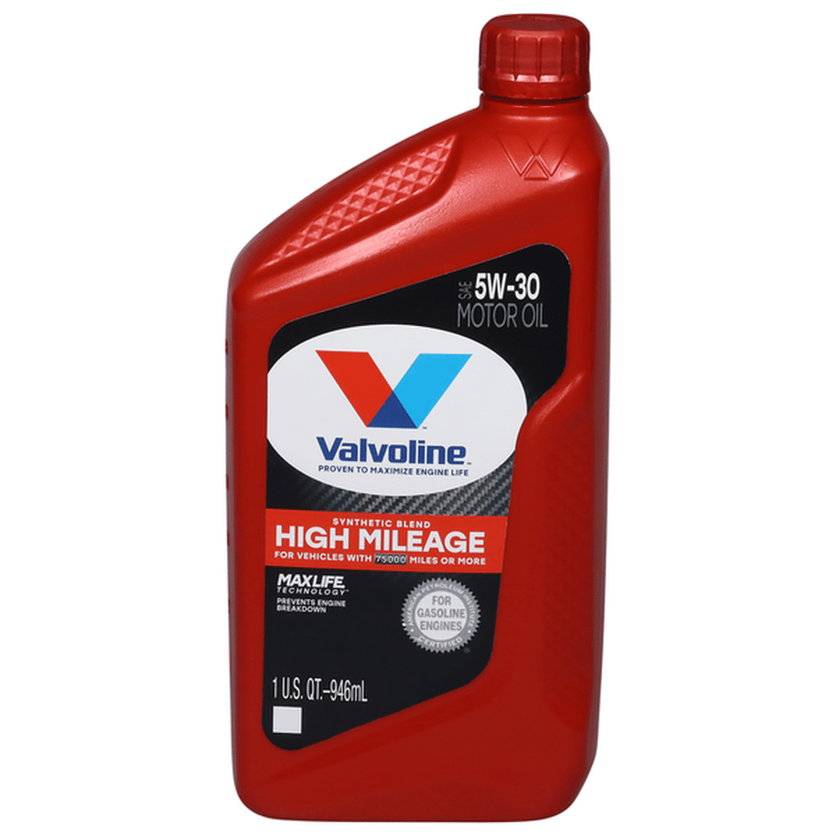 Valvoline Motor Oil, High Mileage, SAE 5W-30 (1 qt) Delivery or Pickup ...