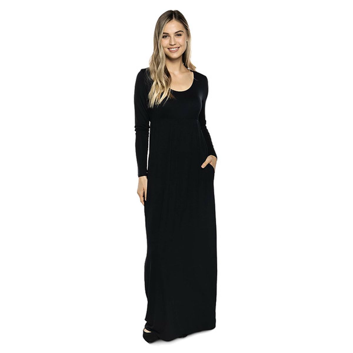 Serra Ladies' Long Sleeve Maxi Dress - Black - L (L (large)) Delivery ...