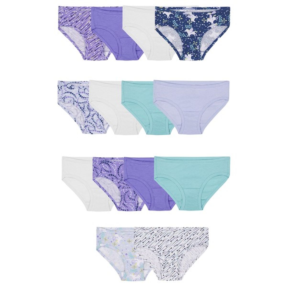 Fruit of the Loom Sizes 4 - 14 Girls' Underwear Cotton Hipster Panties ...