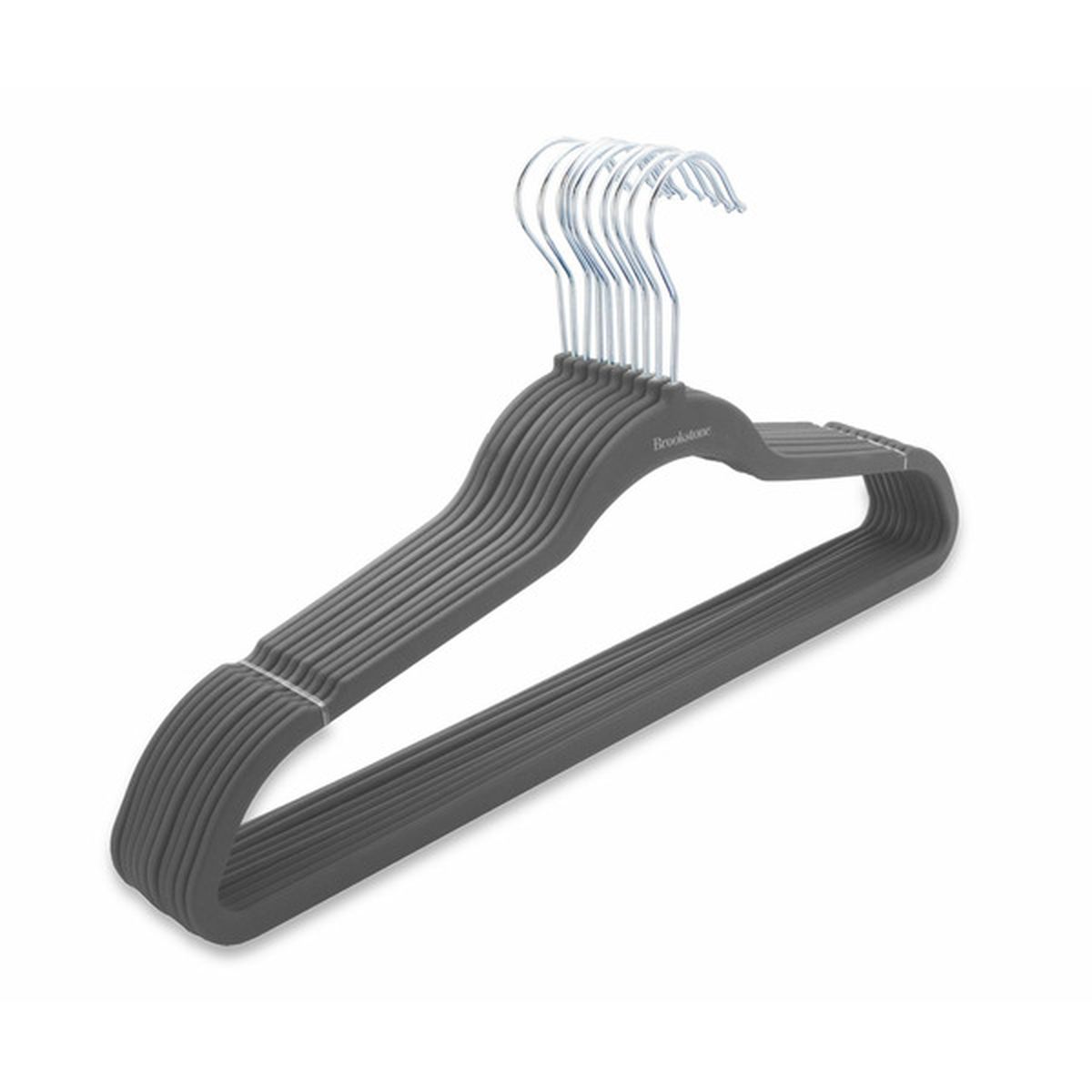 Brookstone Rubberized Slim Hangers Slate Gray 10 ct Delivery