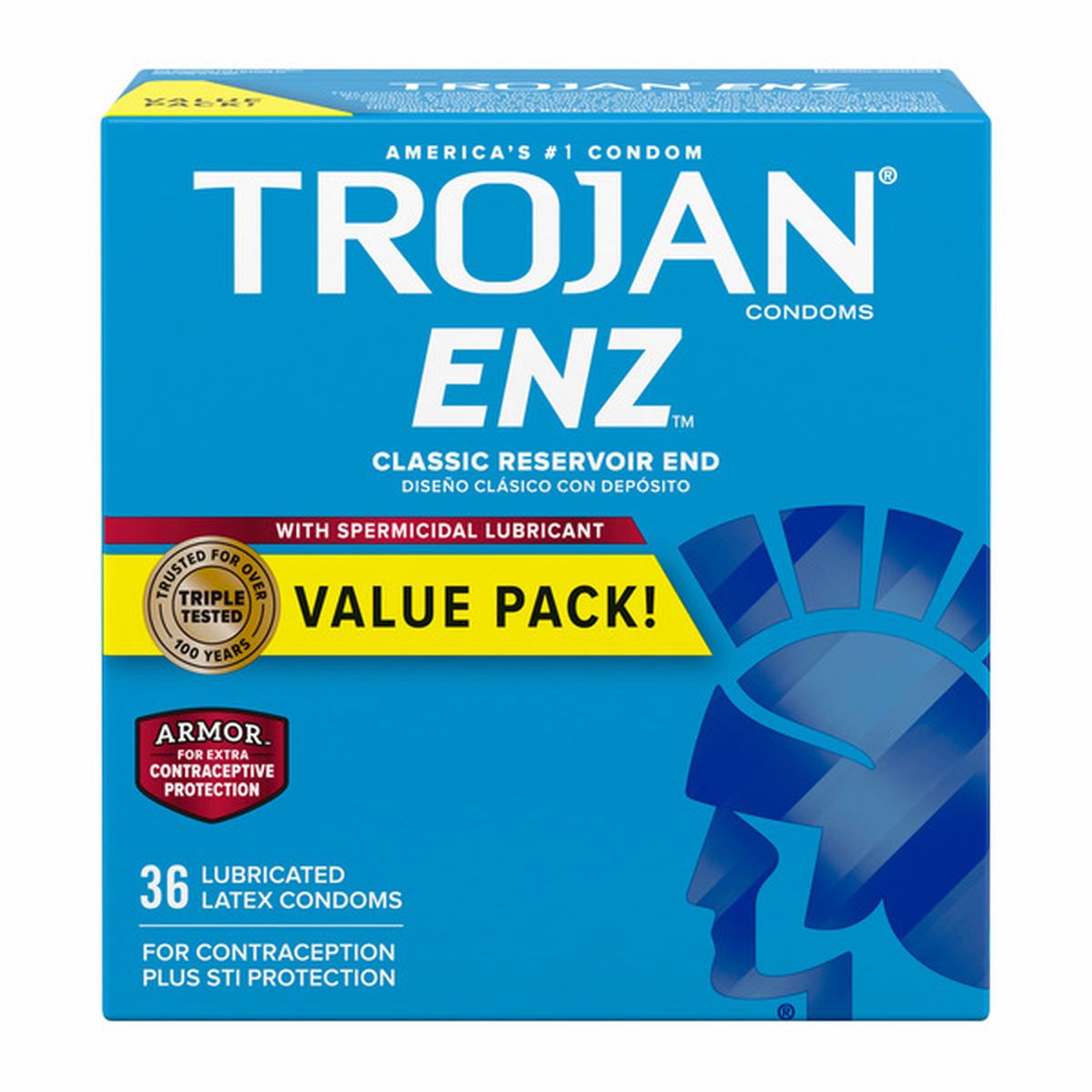 Trojan Enz Armor Spermicidal Lubricated Condoms - Count (36 ct) Delivery or  Pickup Near Me - Instacart