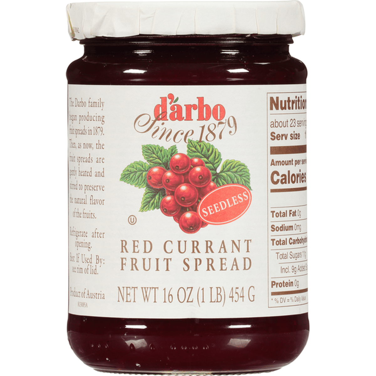 Darbo Fruit Spread, Seedless, Red Currant (16 oz) Delivery or Pickup ...