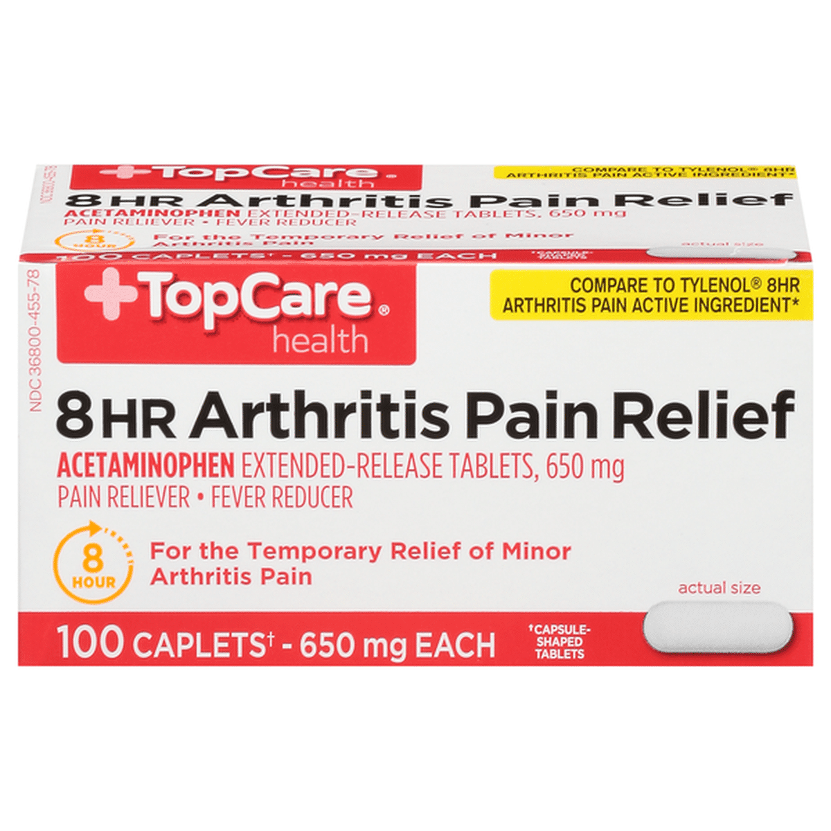 Topcare Arthritis Pain Relief 8 Hr 650 Mg Caplets 100 Each Delivery Or Pickup Near Me