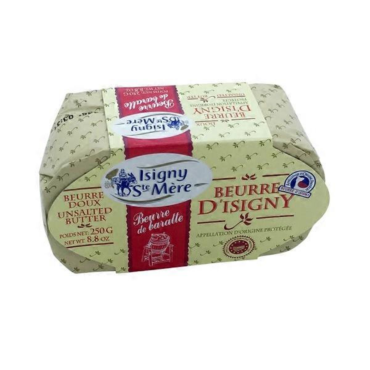 Isigny Sainte-Mère Unsalted Beurre de Baratte AOP Butter (8.8 oz ...