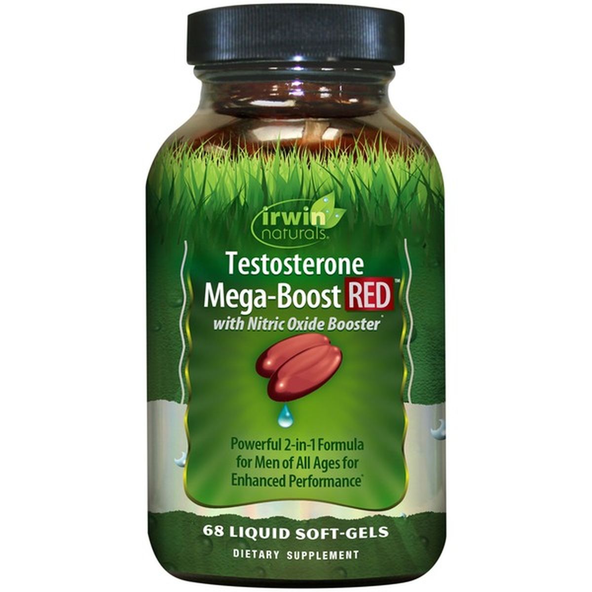 Irwin Naturals Testosterone, Mega-Boost Red, Nitric Oxide Booster, Men ...