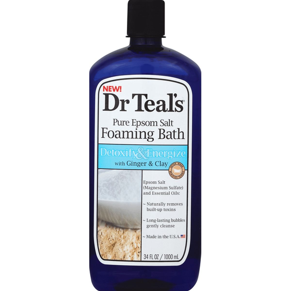 Dr Teals Foaming Bath Pure Epsom Salt Detoxify And Energize With Ginger And Clay 34 Fl Oz 6091