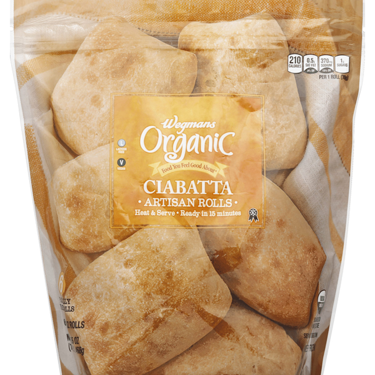 Wegmans Organic Food You Feel Good About Ciabatta Artisan Rolls (16.5 ...