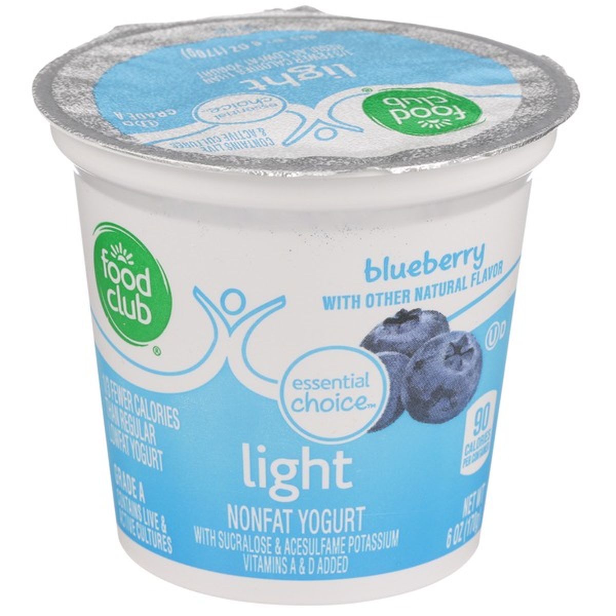 Food Club Blueberry Light Nonfat Yogurt (6 oz) Delivery or Pickup Near ...