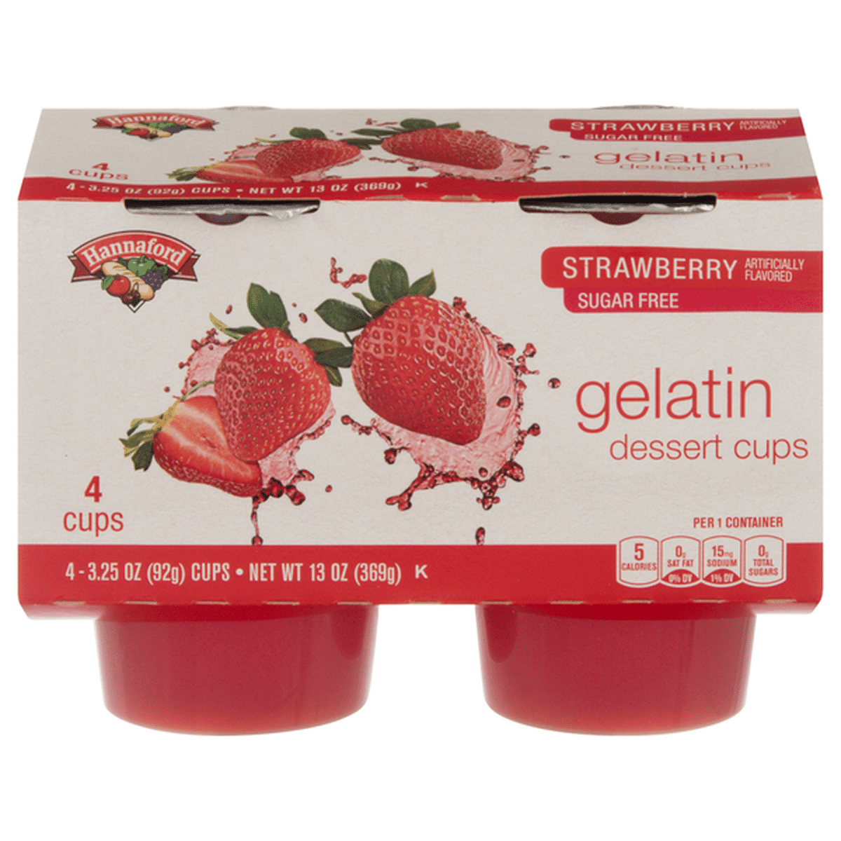 Hannaford Sugar Free Strawberry Gelatin Dessert Cups (13 oz) Delivery ...