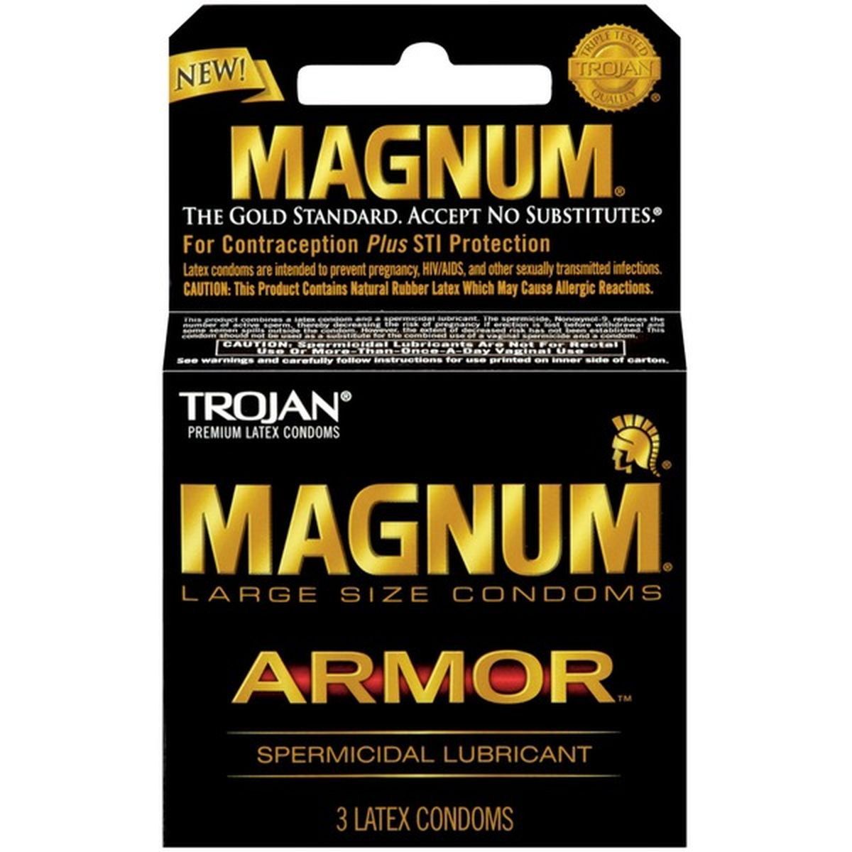 Trojan Large Size Spermicidal Lubricant Condoms Magnum (3 ct) Delivery or  Pickup Near Me - Instacart