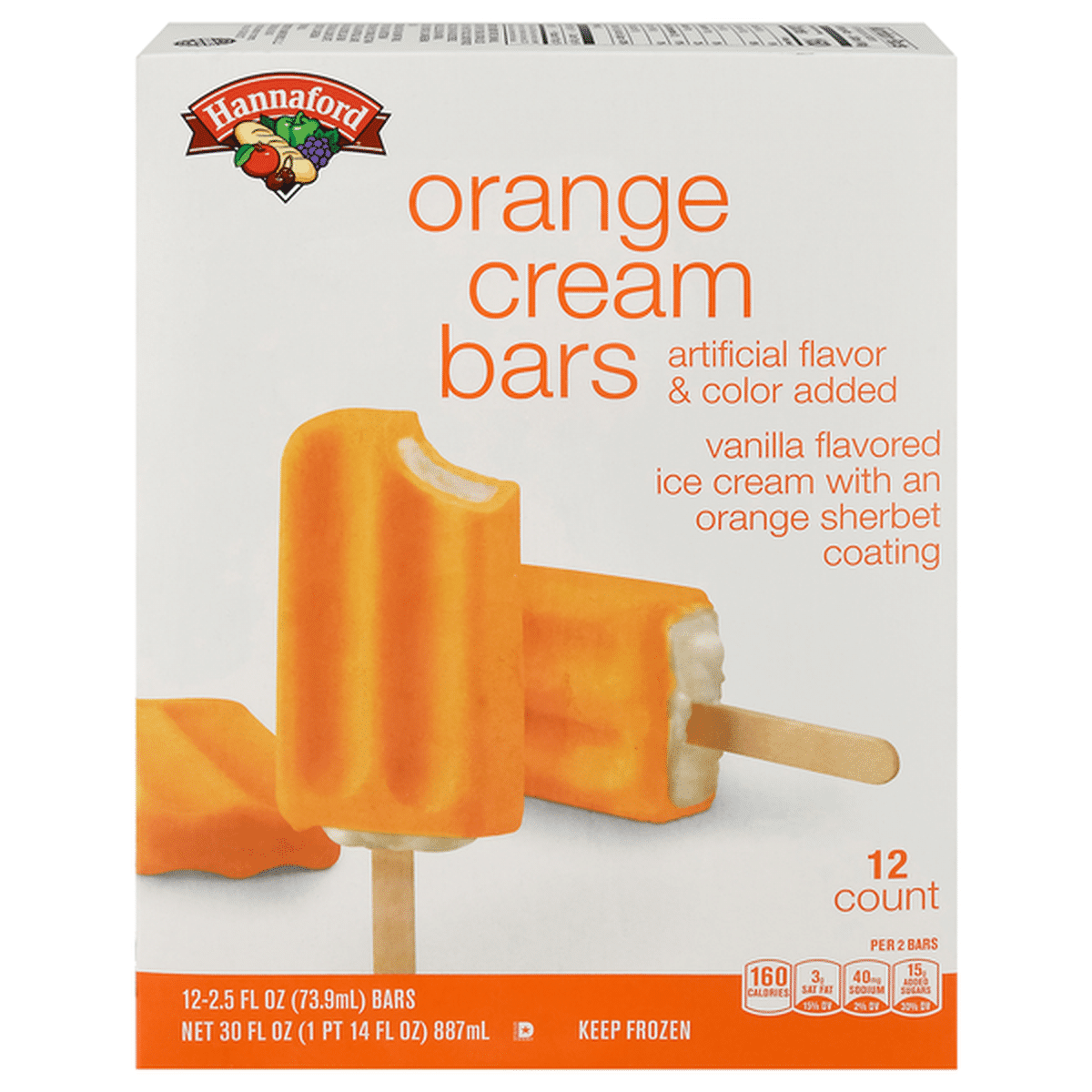 Hannaford Cream Bars, Orange (2.5 fl oz) Delivery or Pickup Near Me ...