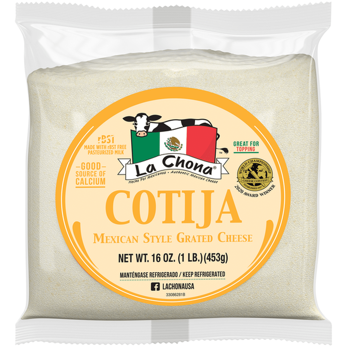 La Chona Cotija Mexican Style Grated Cheese (16 Oz) Delivery Or Pickup ...