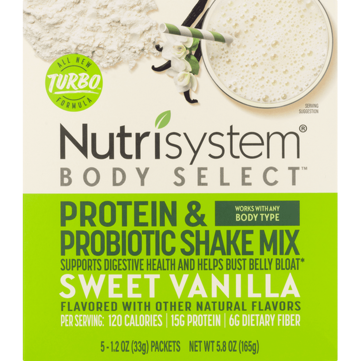 Nutrisystem Protein & Probiotic Shake Mix, Sweet Vanilla (1.2 oz ...