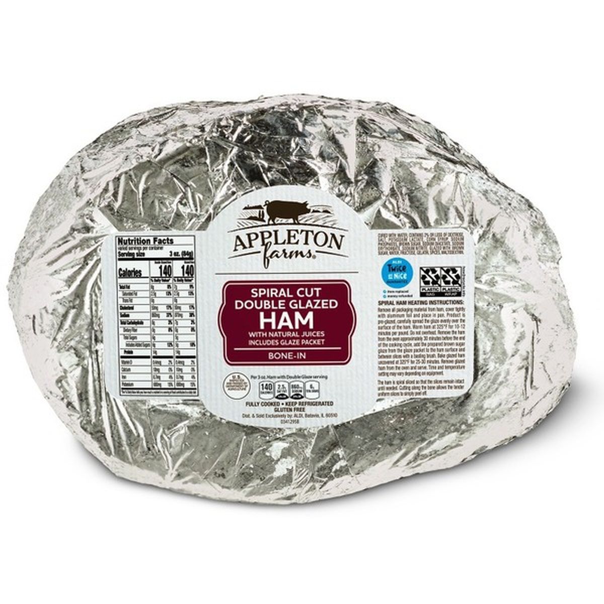 Appleton Farms Spiral Cut Double Glazed Brown Sugar Ham Each Delivery Or Pickup Near Me 6553