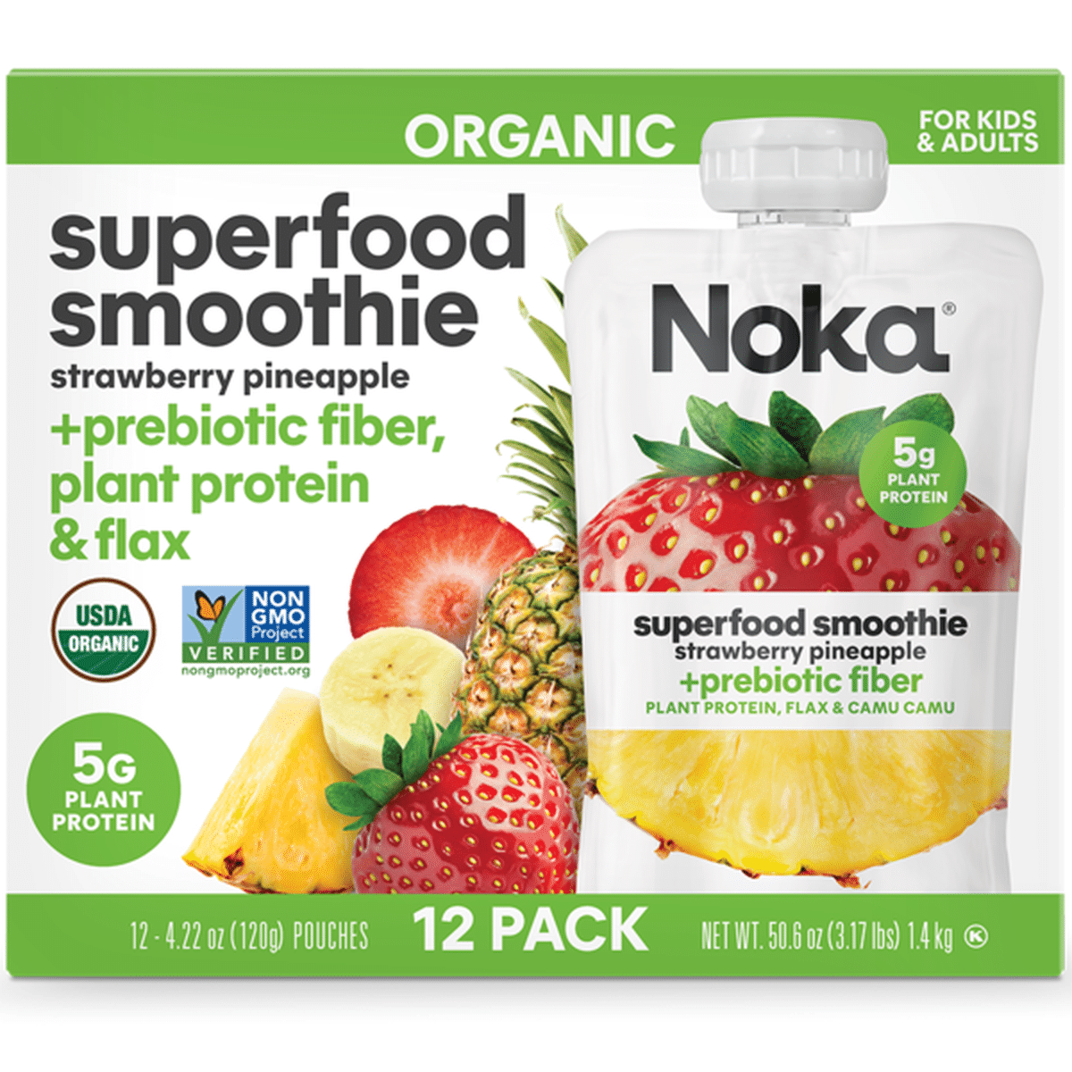 NOKA Organic Superfood Smoothies Strawberry Pineapple 4 22 Fl Oz