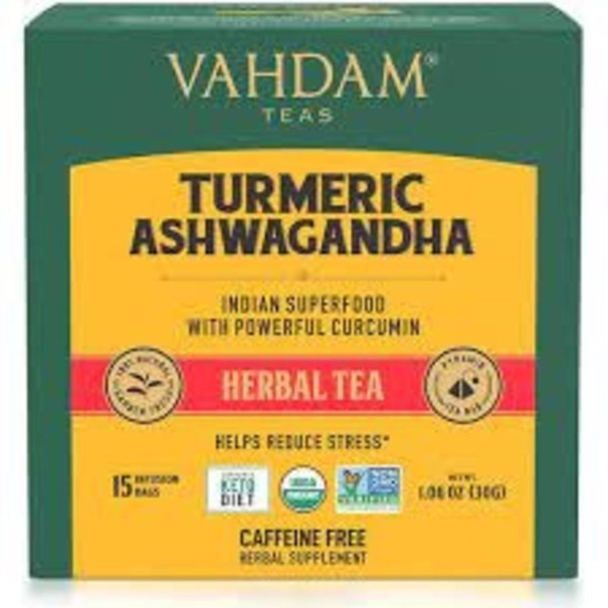 Vahdam Organic Turmeric Ashwagandha Tea Bags 15 Ct Delivery Or Pickup Near Me Instacart