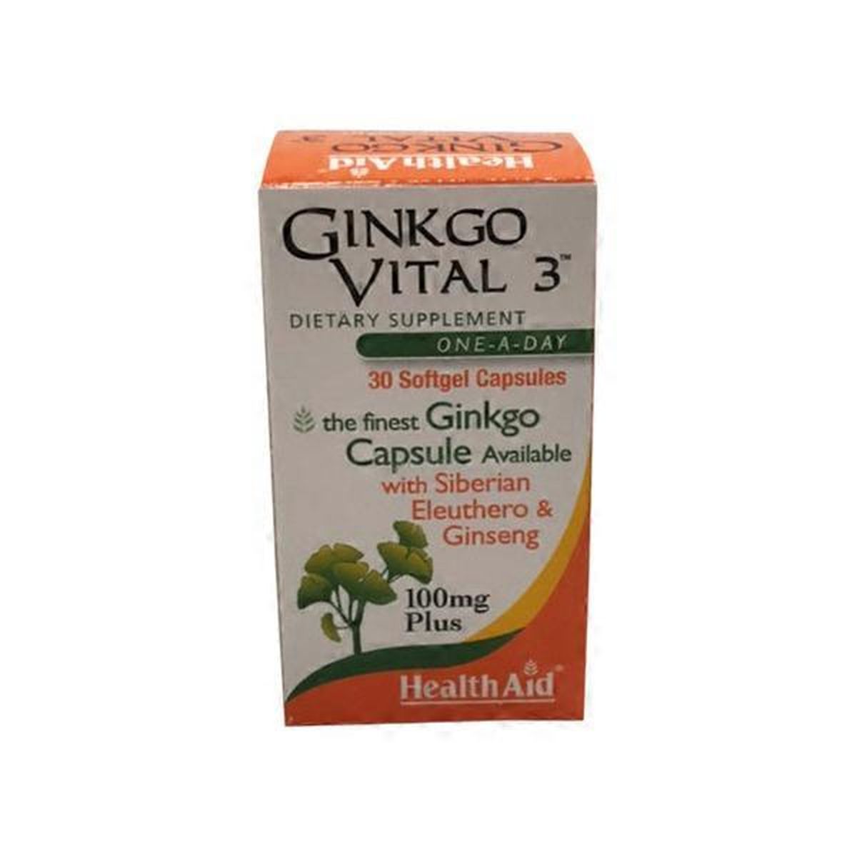 Healthaid GINKGO VITAL 3 With Siberian Eleuthero Ginseng ONCE DAILY