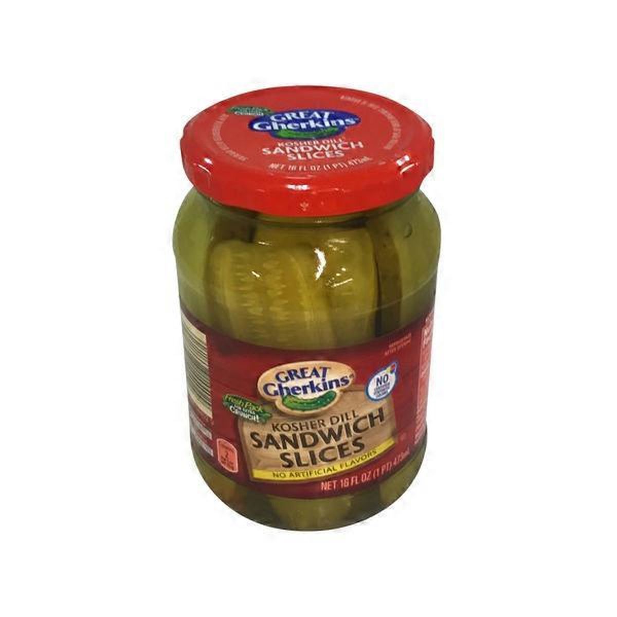 Great Gherkins Kosher Dill Sandwich Slices (16 Fl Oz) Delivery Or ...