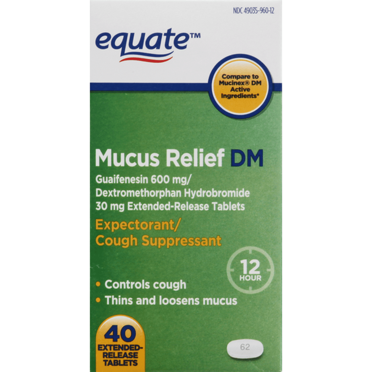 Equate Mucus Relief DM, Tablets (40 each) Delivery or Pickup Near Me ...