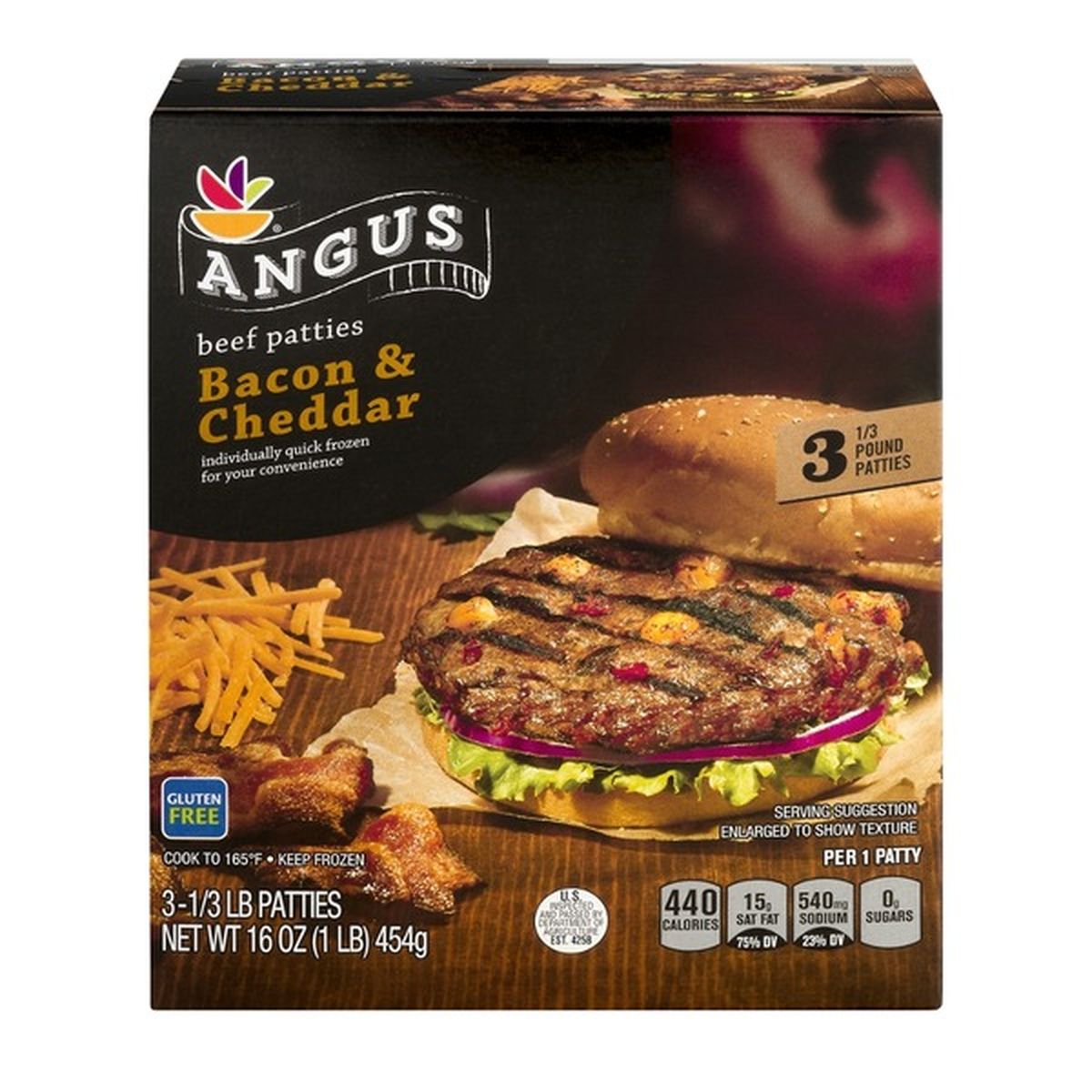 Store Brand Angus Beef Patties Bacon & Cheddar - 3 Ct (16 Oz) Delivery 