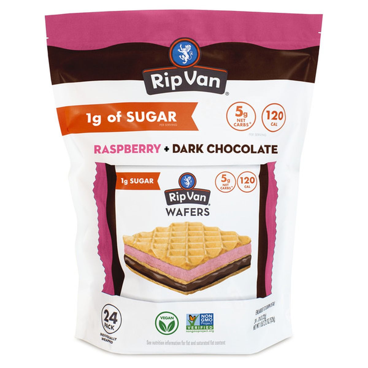 Rip Van Wafels Raspberry Dark Chocolate Wafers (24 ct) Delivery or ...