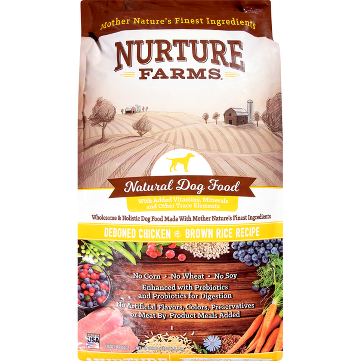 Nurture Farms Dog Food, Natural, Deboned Chicken & Brown Rice Recipe 