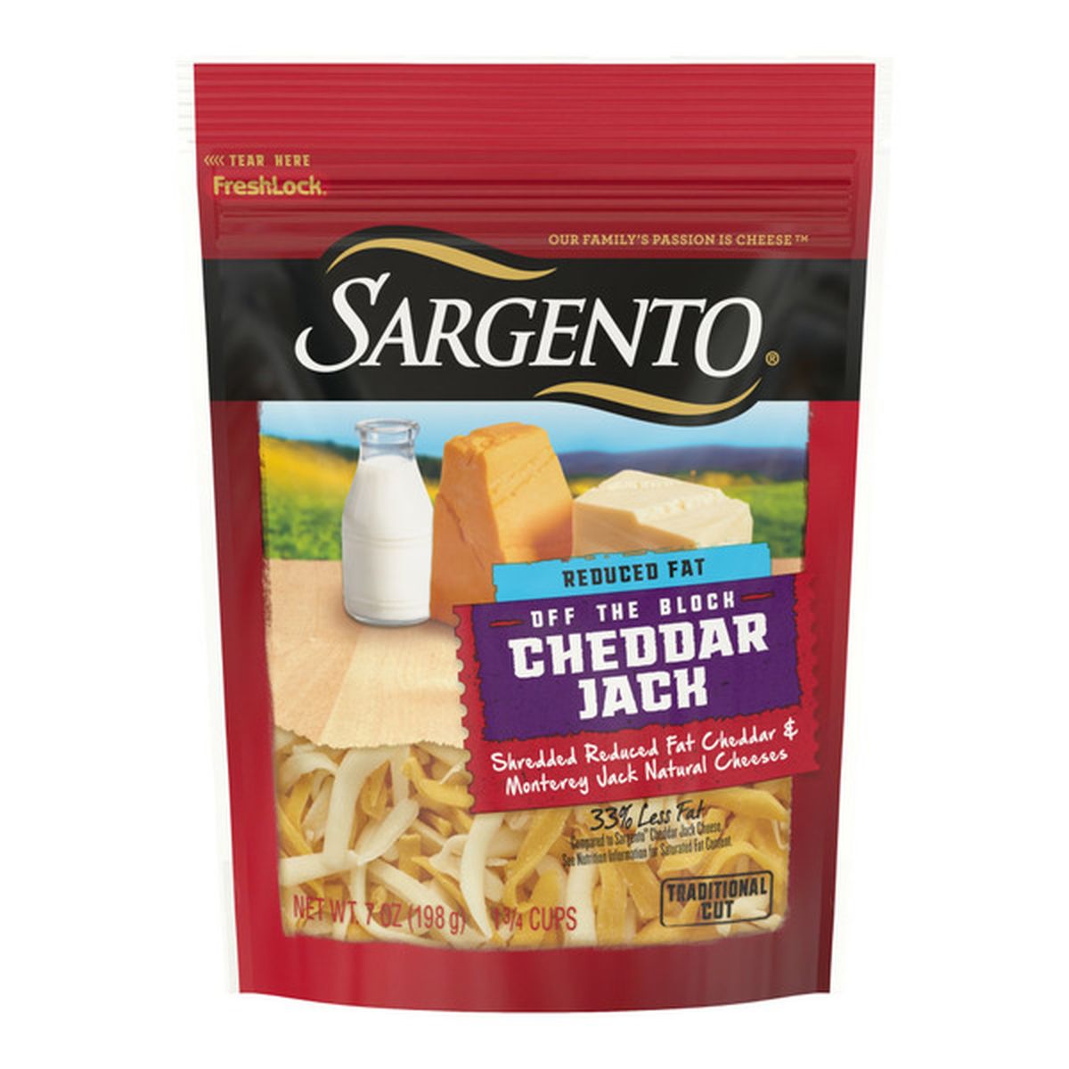 Sargento Shredded Reduced Fat Cheddar Jack Natural Cheese Oz